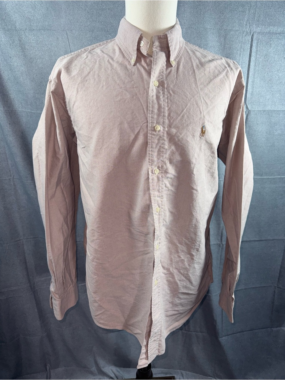 2542-Ralph Lauren Men's Button-Down Oxford Shirt in Light Mauve